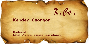 Kender Csongor névjegykártya
