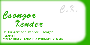 csongor kender business card